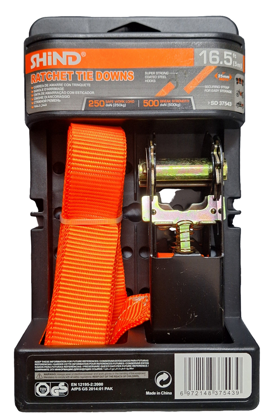 Shind Ratchet Tie Down Straps - 25mm Width 5m length - Little Tokyo SA