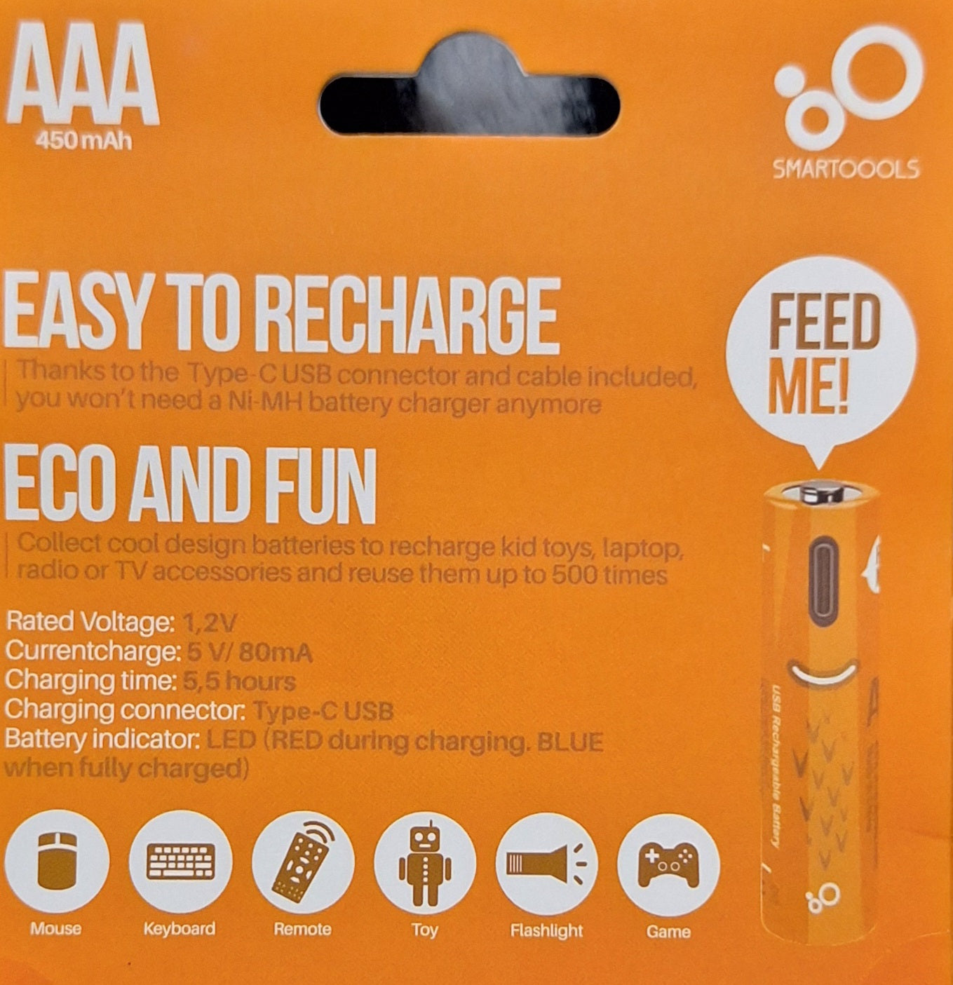 Smart Tools AAA 1.2V 1000mAh Rechargeable Type C Batteries - 2 pack - Little Tokyo SA