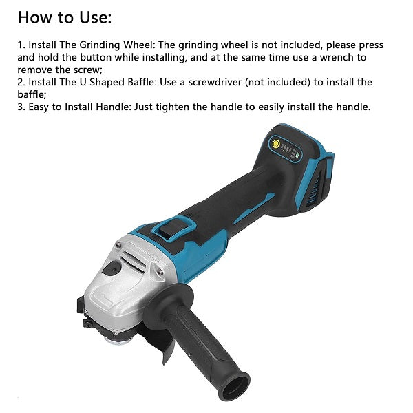 Jiageng JG20375072 Cordless Angle Grinder with 2 x 25V 15000mah Battery - Little Tokyo SA