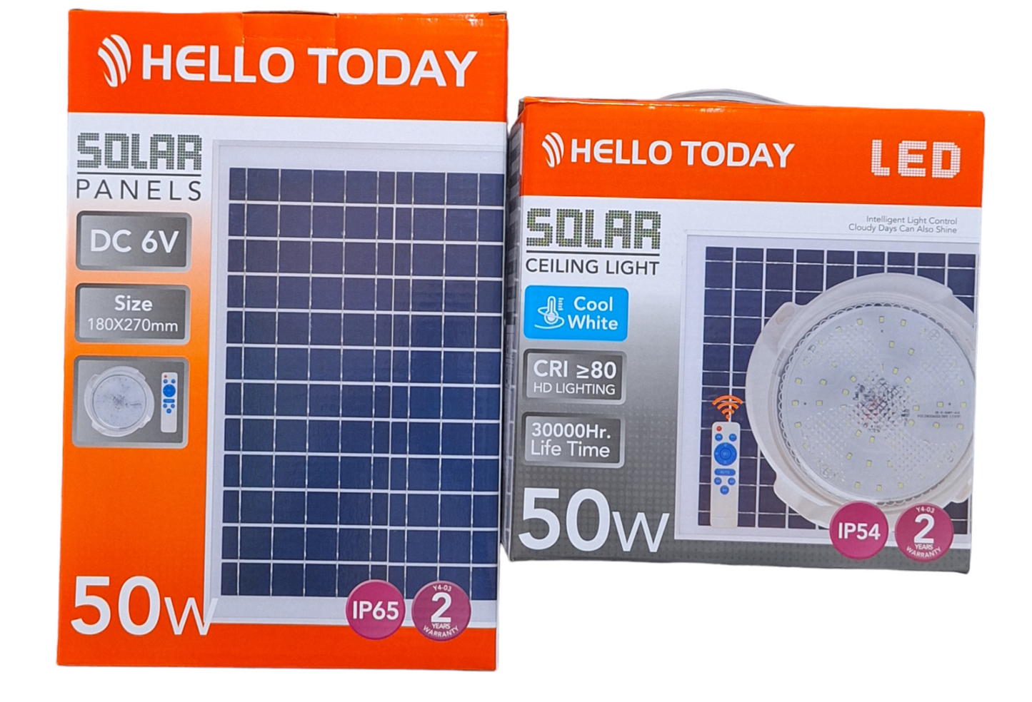 Hello Today LED Solar Ceiling Light 50 Watts With Panel - Little Tokyo SA