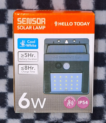 Hello Today 6 Watt Sensor Solar Lamp - Cool White - Little Tokyo SA