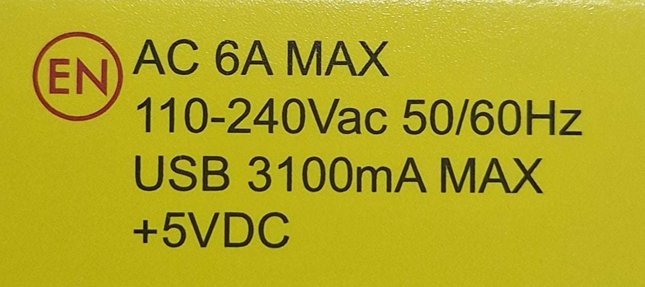 Multifunctional Global Universal Conversion Plug | 100-240V 50/60Hz | 5V DC | AC 6A Max | 3.1A Fast Charging