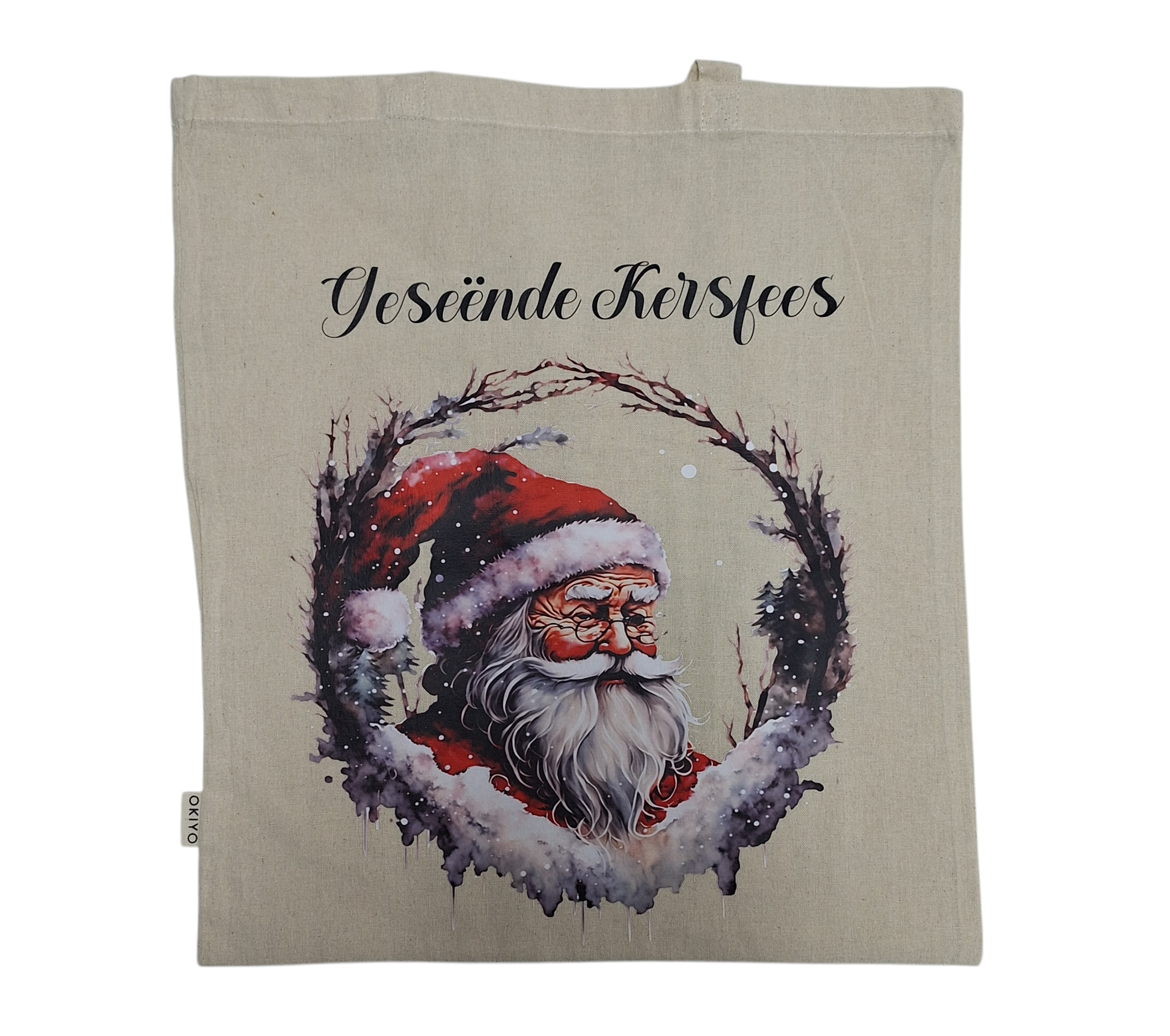 Christmas Cotton Unbleached Eco-Friendly Tote Bag "Geseënde Kersfees" - Little Tokyo SA