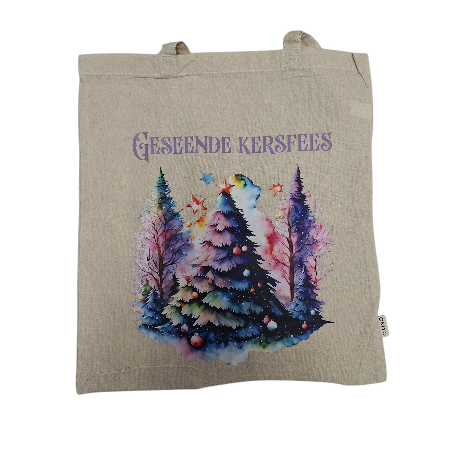 Christmas Cotton Unbleached Eco-Friendly Tote Bag "Geseënde Kersfees" - Little Tokyo SA