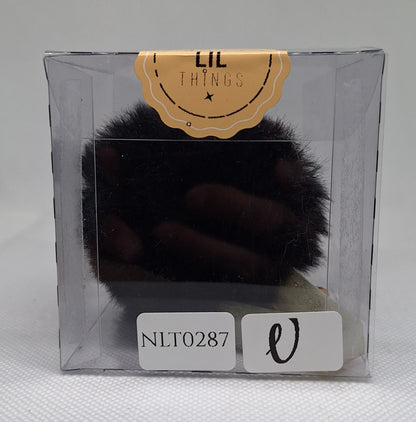 Custom Resin Letter Keychain With a Black Pom Pom - V - Little Tokyo SA