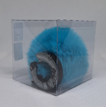 Custom Resin Letter Keychain With a Blue Pom Pom - C - Little Tokyo SA