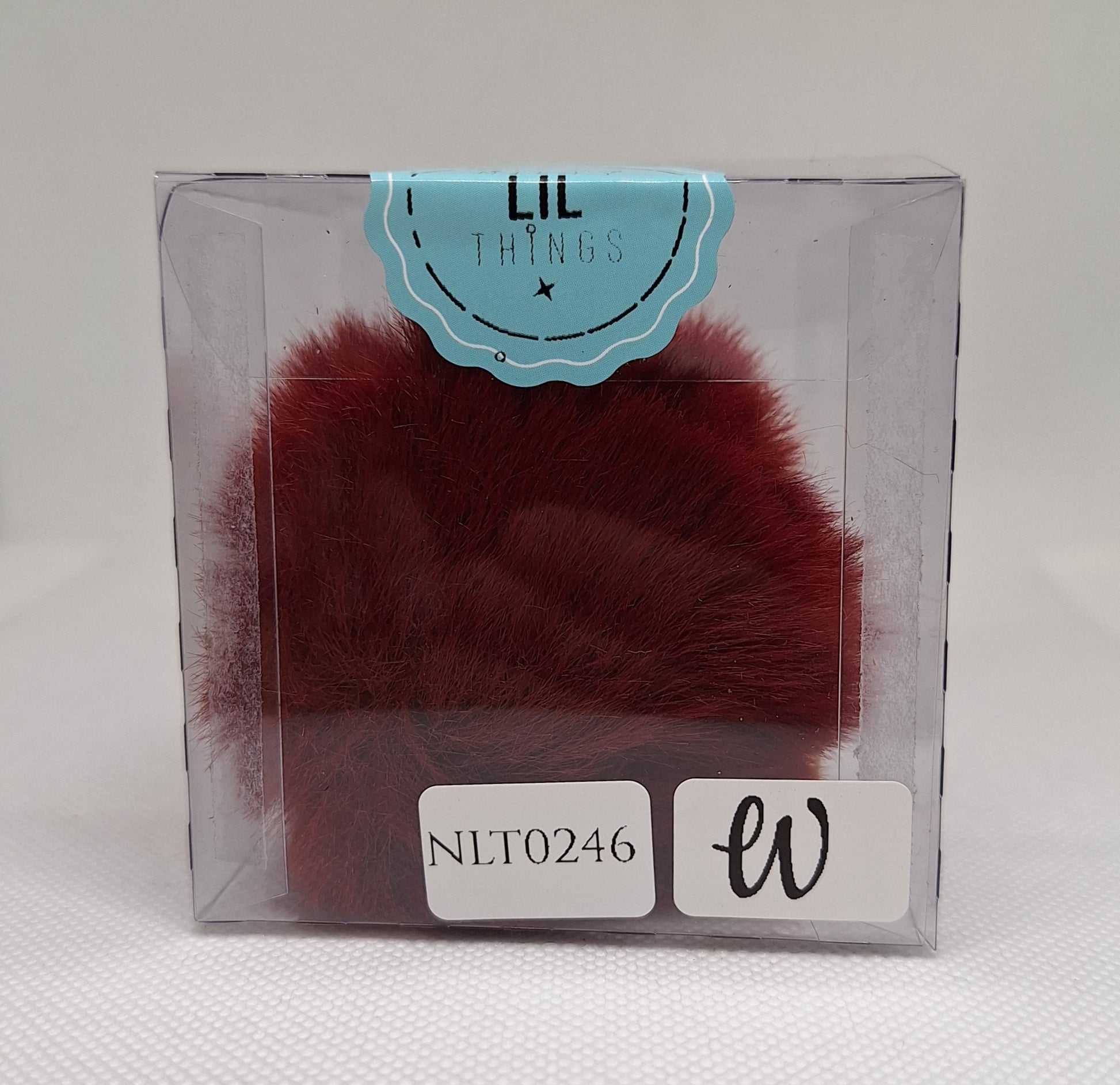 Custom Resin Letter Keychain With a Maroon Pom Pom - W - Little Tokyo SA