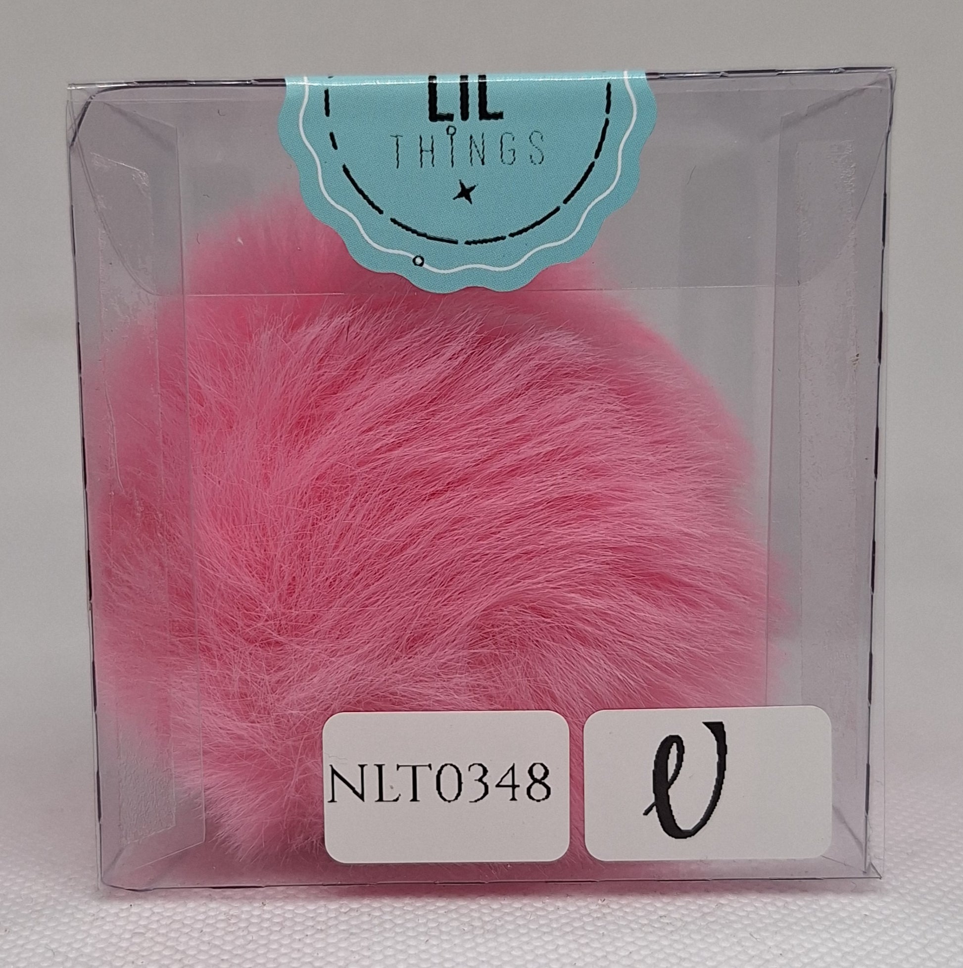 Custom Resin Letter Keychain With a Pink Pom Pom - V - Little Tokyo SA