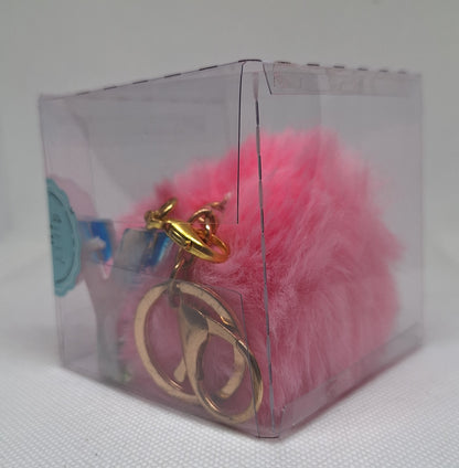Custom Resin Letter Keychain With a Pink Pom Pom - Y - Little Tokyo SA