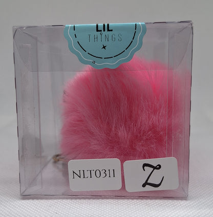 Custom Resin Letter Keychain With a Pink Pom Pom - Z - Little Tokyo SA
