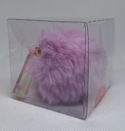 Custom Resin Letter Keychain With a Purple Pom Pom - I - Little Tokyo SA