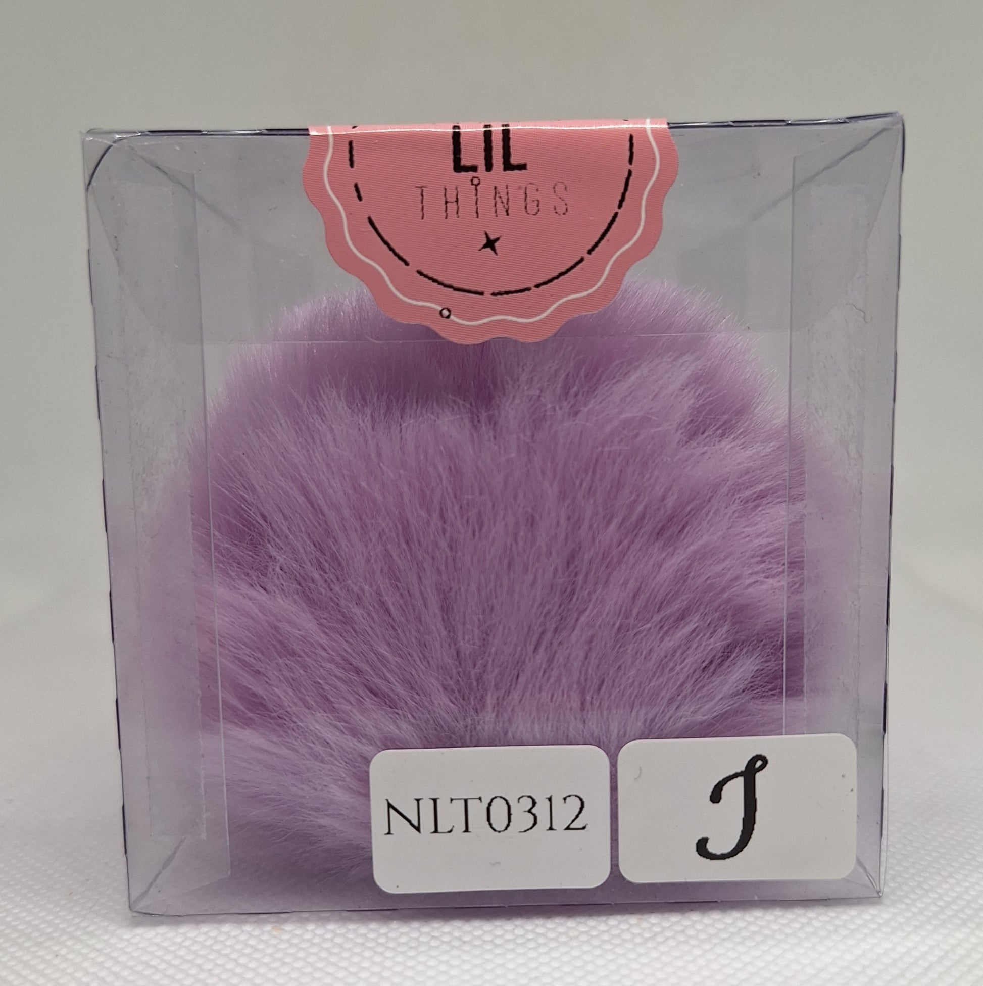 Custom Resin Letter Keychain With a Purple Pom Pom - I - Little Tokyo SA