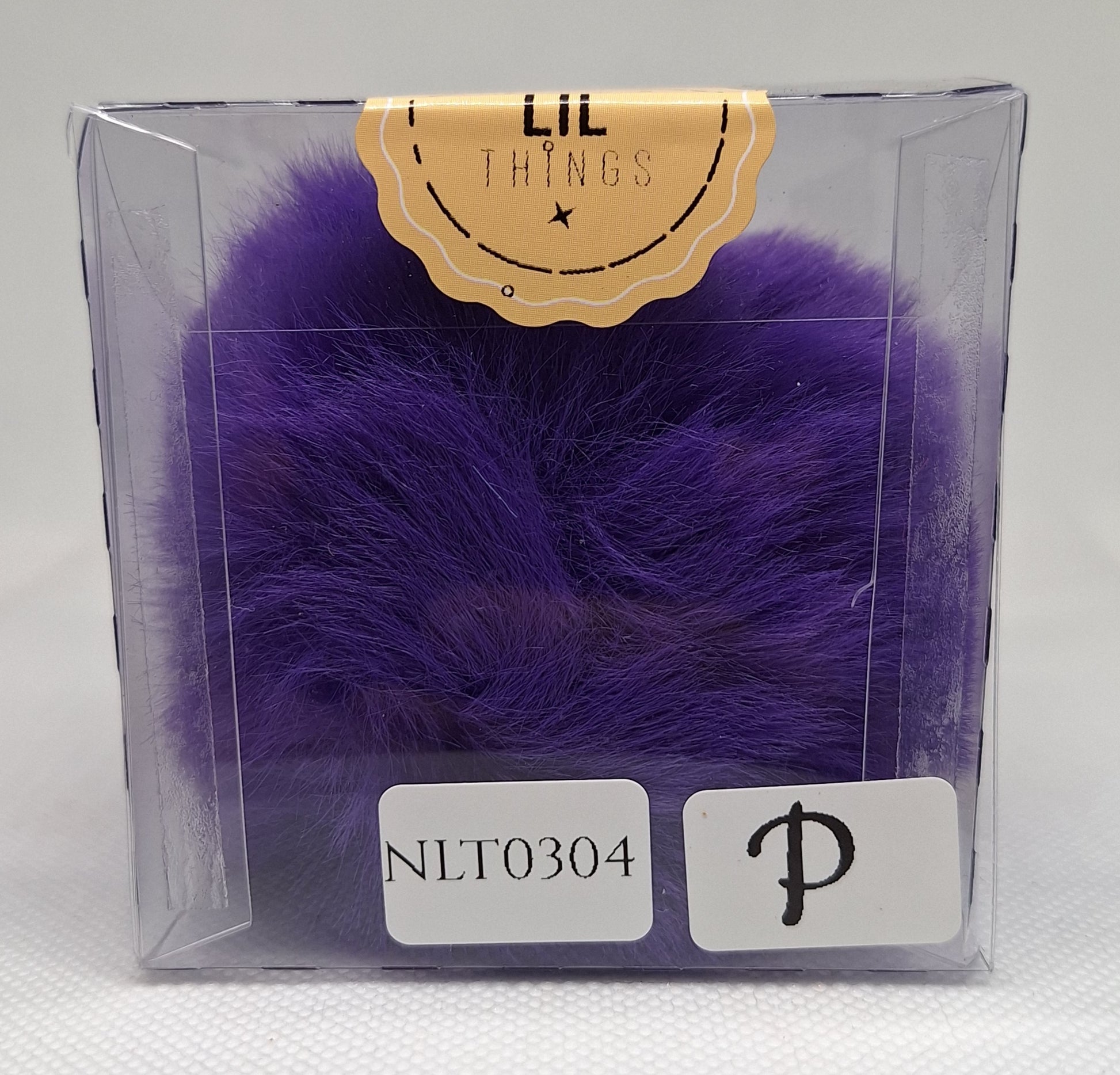 Custom Resin Letter Keychain With a Purple Pom Pom - P - Little Tokyo SA