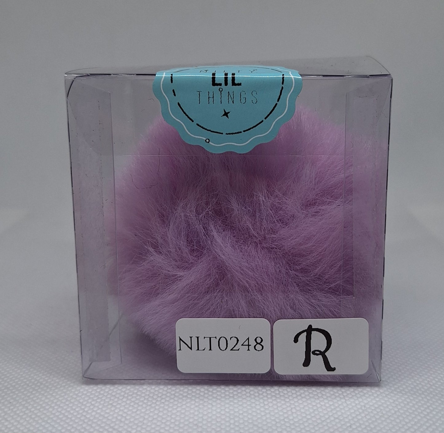 Custom Resin Letter Keychain With a Purple Pom Pom - R - Little Tokyo SA