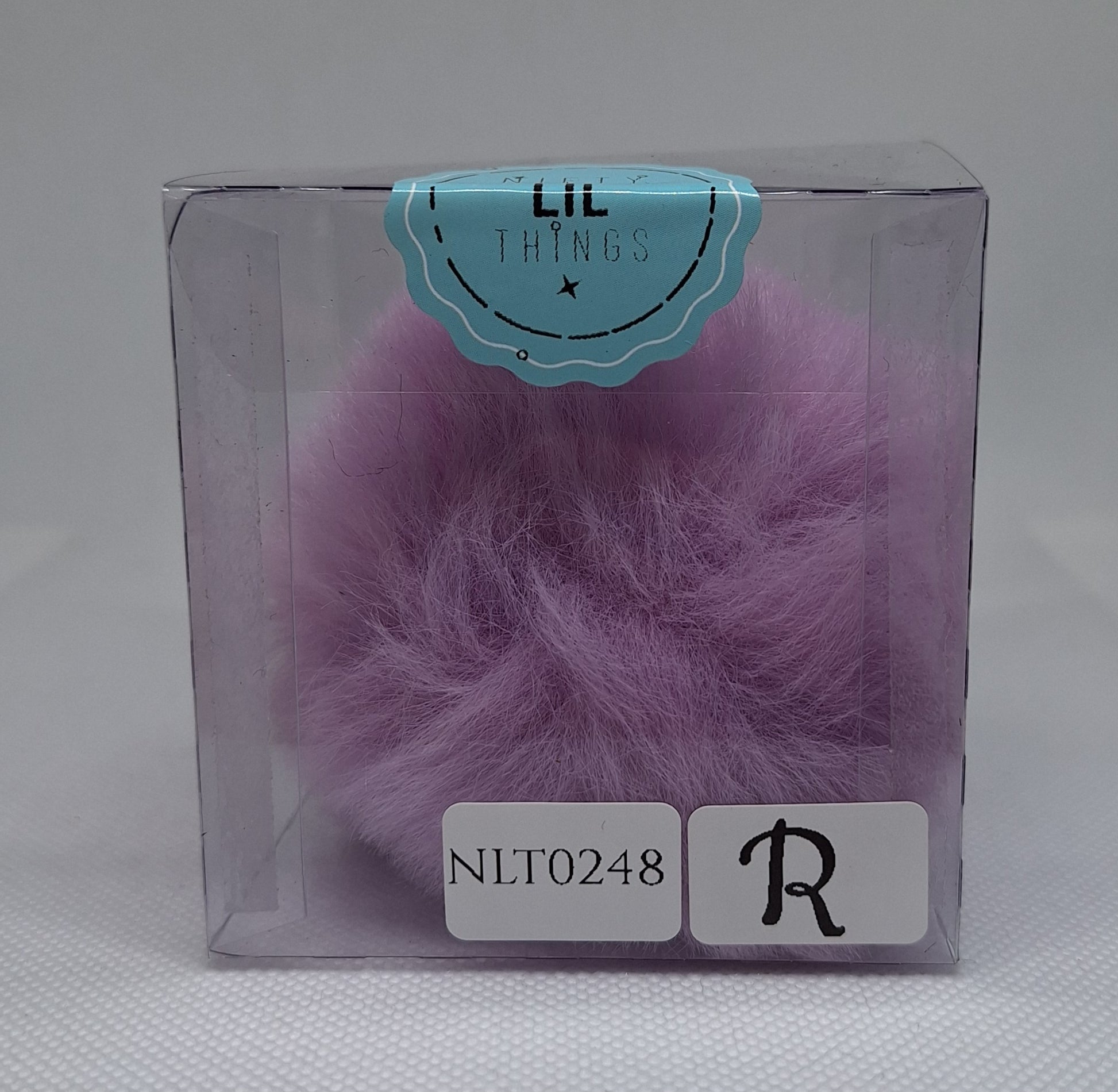 Custom Resin Letter Keychain With a Purple Pom Pom - R - Little Tokyo SA