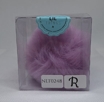 Custom Resin Letter Keychain With a Purple Pom Pom - R - Little Tokyo SA
