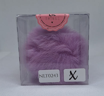 Custom Resin Letter Keychain With a Purple Pom Pom - X - Little Tokyo SA