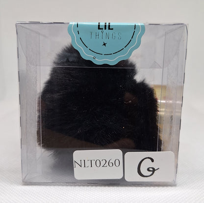 Custom Resin Letter Keychain With a Black Pom Pom - G - Little Tokyo SA