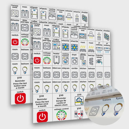 57pc Electrical Panel and DB Board Label Sticker Set