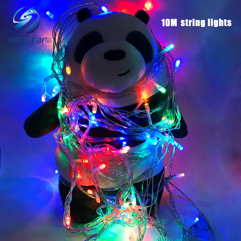 SE ZYF-D77 10M RGB LED Inter-Connecting Clear Cable Fairy Light