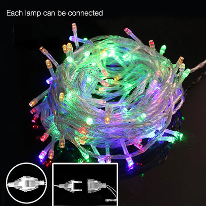 SE ZYF-D77 10M RGB LED Inter-Connecting Clear Cable Fairy Light