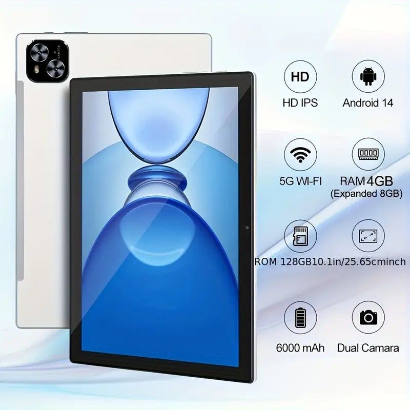 Tablet 10.1 Inch Android 14 OS Tablet, 128GB ROM 4Gb RAM - Little Tokyo SA