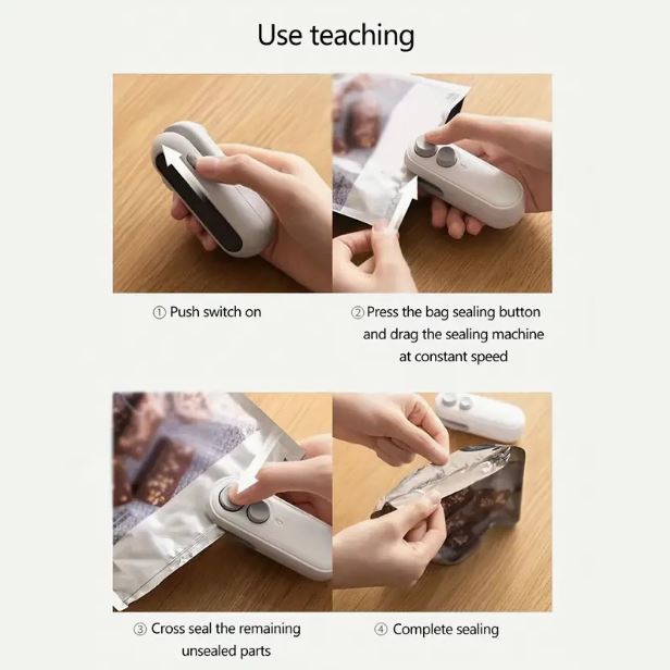 Mini Sealer Machine, Portable Bag Opening Function 2-in-1 Sealer - Little Tokyo SA