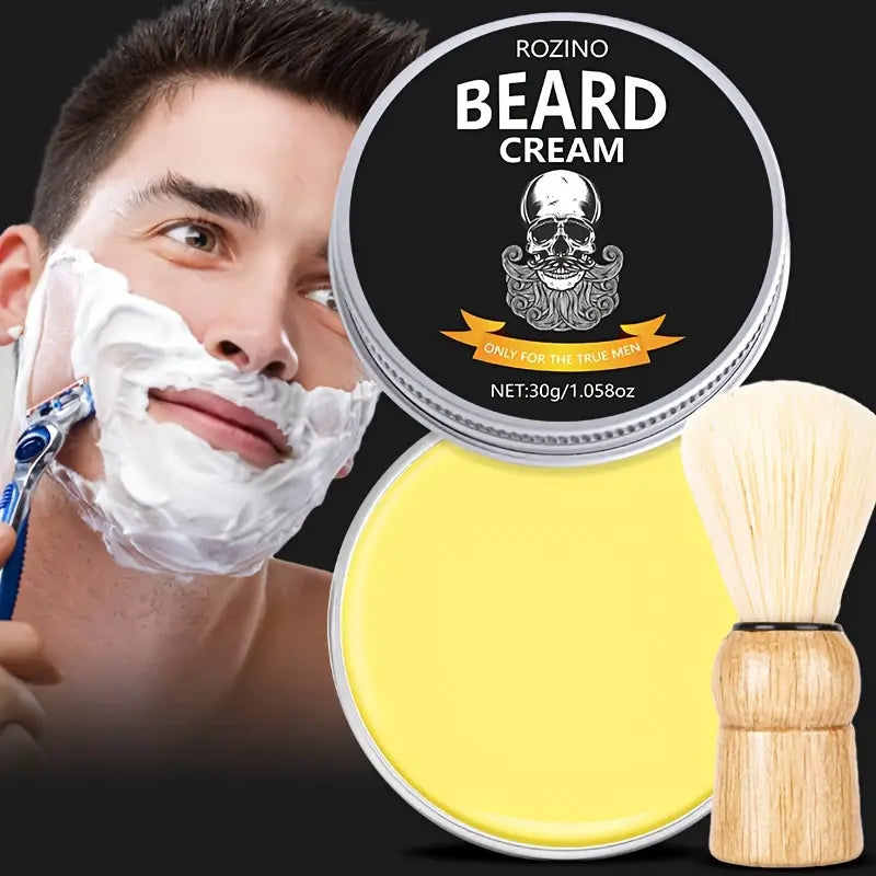 3pcs Beard Essential Oil Balm And Brush Combination Set - Little Tokyo SA
