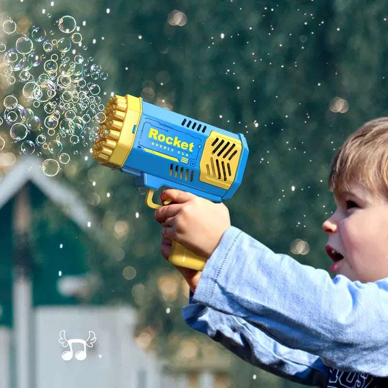 Children's 40 Hole Rocket Launcher Handheld Portable Electric Automatic Bubble Gun