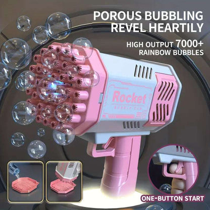 Children's 40 Hole Rocket Launcher Handheld Portable Electric Automatic Bubble Gun