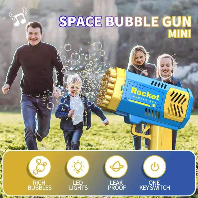 Children's 40 Hole Rocket Launcher Handheld Portable Electric Automatic Bubble Gun