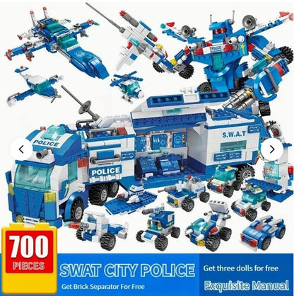 700pcs City Patrol Police Building Blocks Kit - Little Tokyo SA