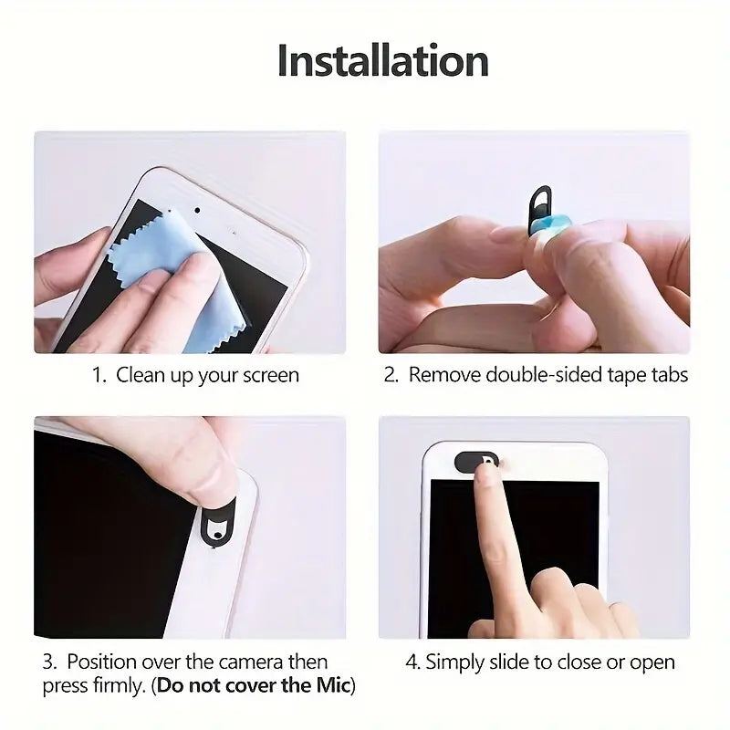 5pcs Webcam Cover Shutter Slider Plastic Camera Cover Phone Lens Sticker - Little Tokyo SA