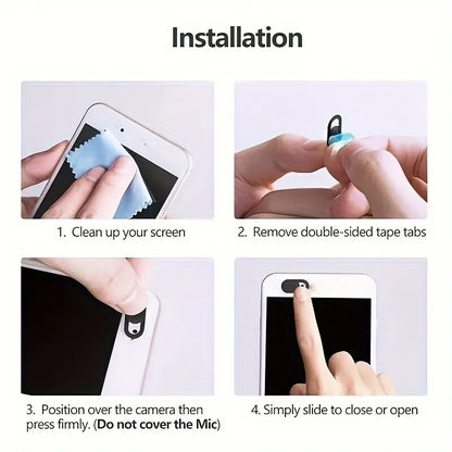 5pcs Webcam Cover Shutter Slider Plastic Camera Cover Phone Lens Sticker - Little Tokyo SA