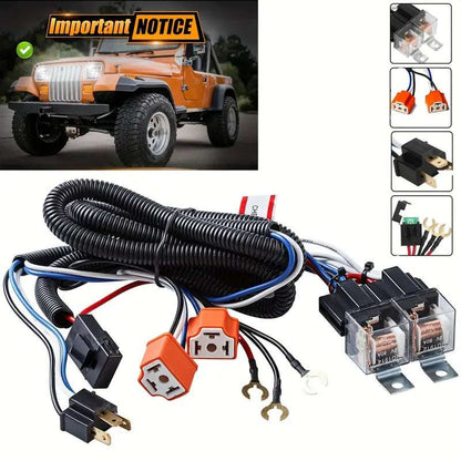 Easy-Install H4 Headlight Relay Wiring Kit