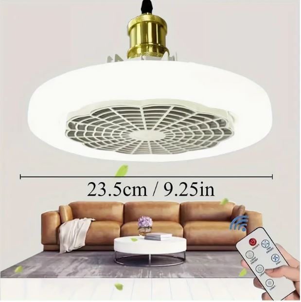 9.25-inch E27 Screw Fitting Ceiling Mounted Fan Light with Remote, Dimmable Suitable for Various Rooms, 110V-240V - Little Tokyo SA