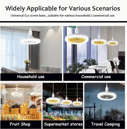 9.25-inch E27 Screw Fitting Ceiling Mounted Fan Light with Remote, Dimmable Suitable for Various Rooms, 110V-240V - Little Tokyo SA