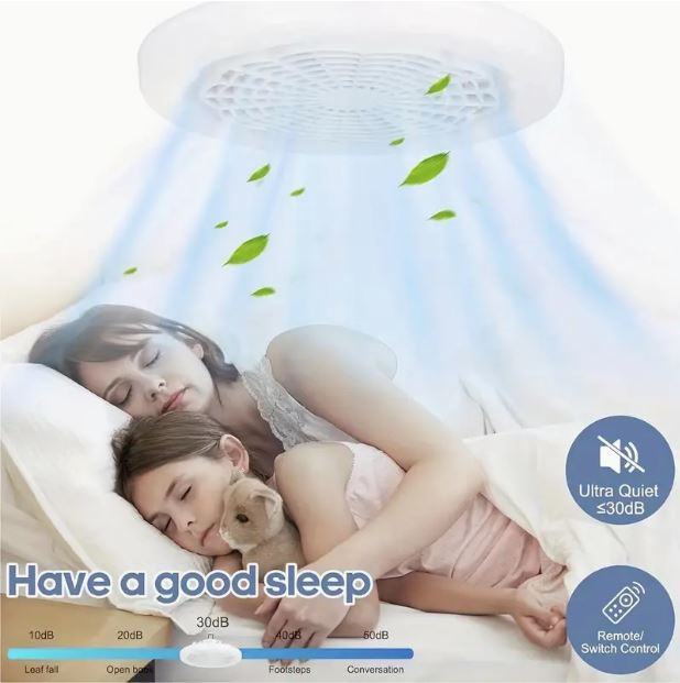 9.25-inch E27 Screw Fitting Ceiling Mounted Fan Light with Remote, Dimmable Suitable for Various Rooms, 110V-240V - Little Tokyo SA