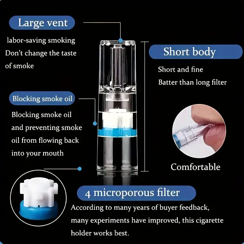 100pcs Disposable Tar Reducing Smoking Filter Tips with Holder - Little Tokyo SA