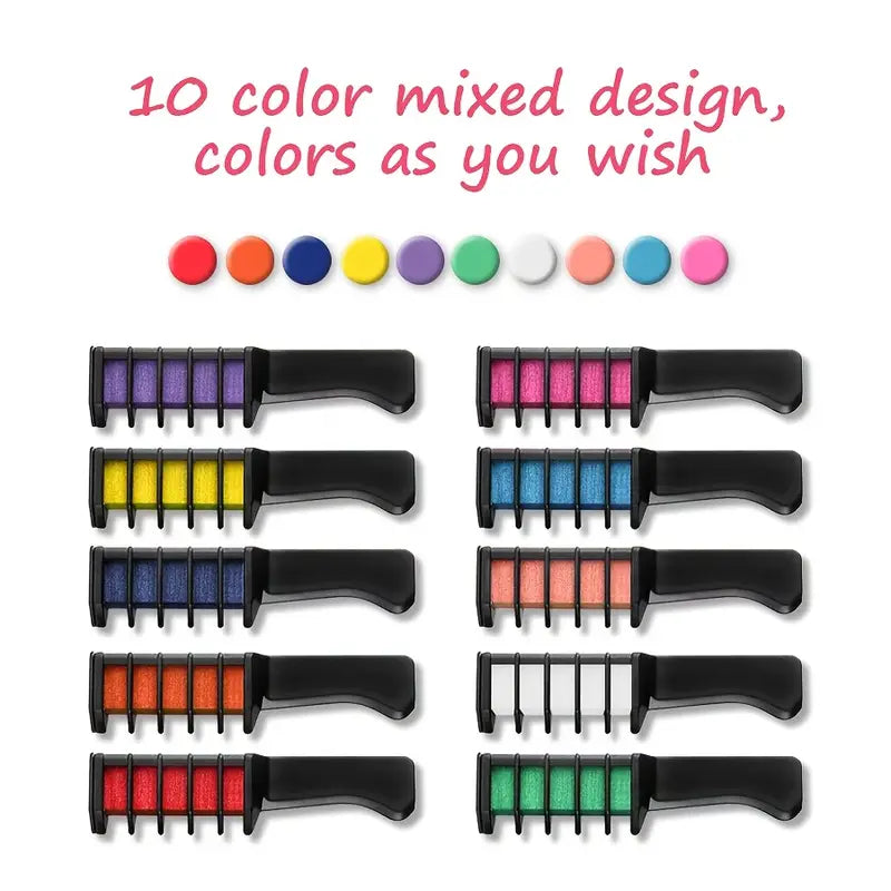 10-Color Hair Chalk Comb - Little Tokyo SA