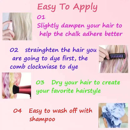 10-Color Hair Chalk Comb