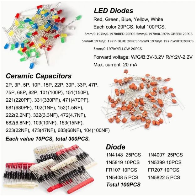 1400pcs Basic Electronics Component Assortment Kit - Little Tokyo SA