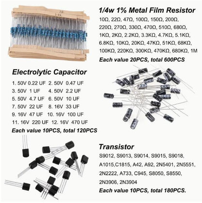 1400pcs Basic Electronics Component Assortment Kit - Little Tokyo SA