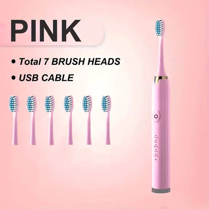 6-Brush-Head Electric Toothbrush for Adults - Little Tokyo SA