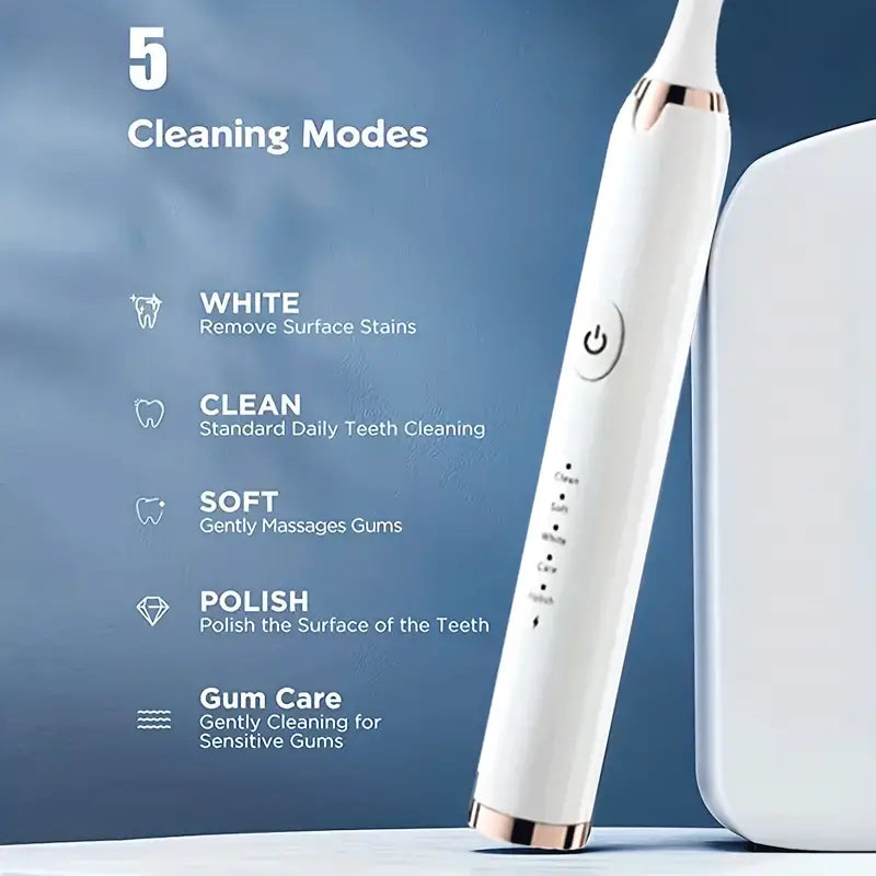 6-Brush-Head Electric Toothbrush for Adults - Little Tokyo SA