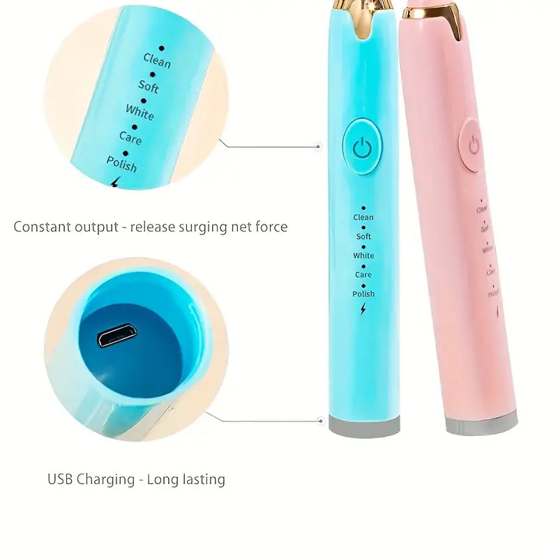 6-Brush-Head Electric Toothbrush for Adults - Little Tokyo SA