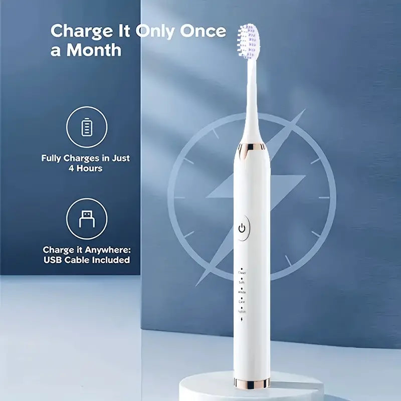 6-Brush-Head Electric Toothbrush for Adults - Little Tokyo SA