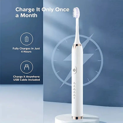 6-Brush-Head Electric Toothbrush for Adults - Little Tokyo SA