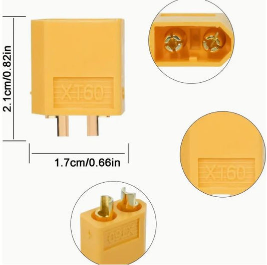 5 Pairs of XT60 Bullet Connectors - Perfect for RC Lipo Battery, Drone &amp; Airplane Accessories - Little Tokyo SA