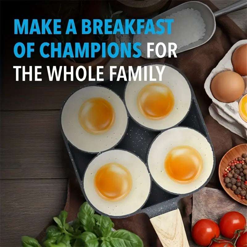 1pc Versatile 4-Hole Non-Stick Frying Pan